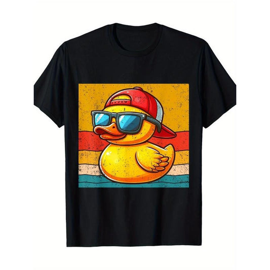Vintage fun yellow duck wearing sunglasses, duckling lover 100% cotton T-shirt Made in USA Hoodie, Sweatshirt