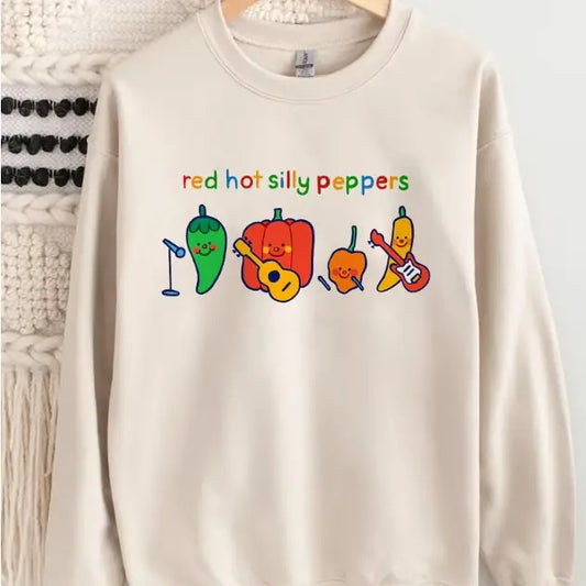 Vintage silly peppers Sweatshirt- unise xSweatshirt -graphic Sweatshirt Menswear Top T-Shirts, Hoodie | WearSparks.com