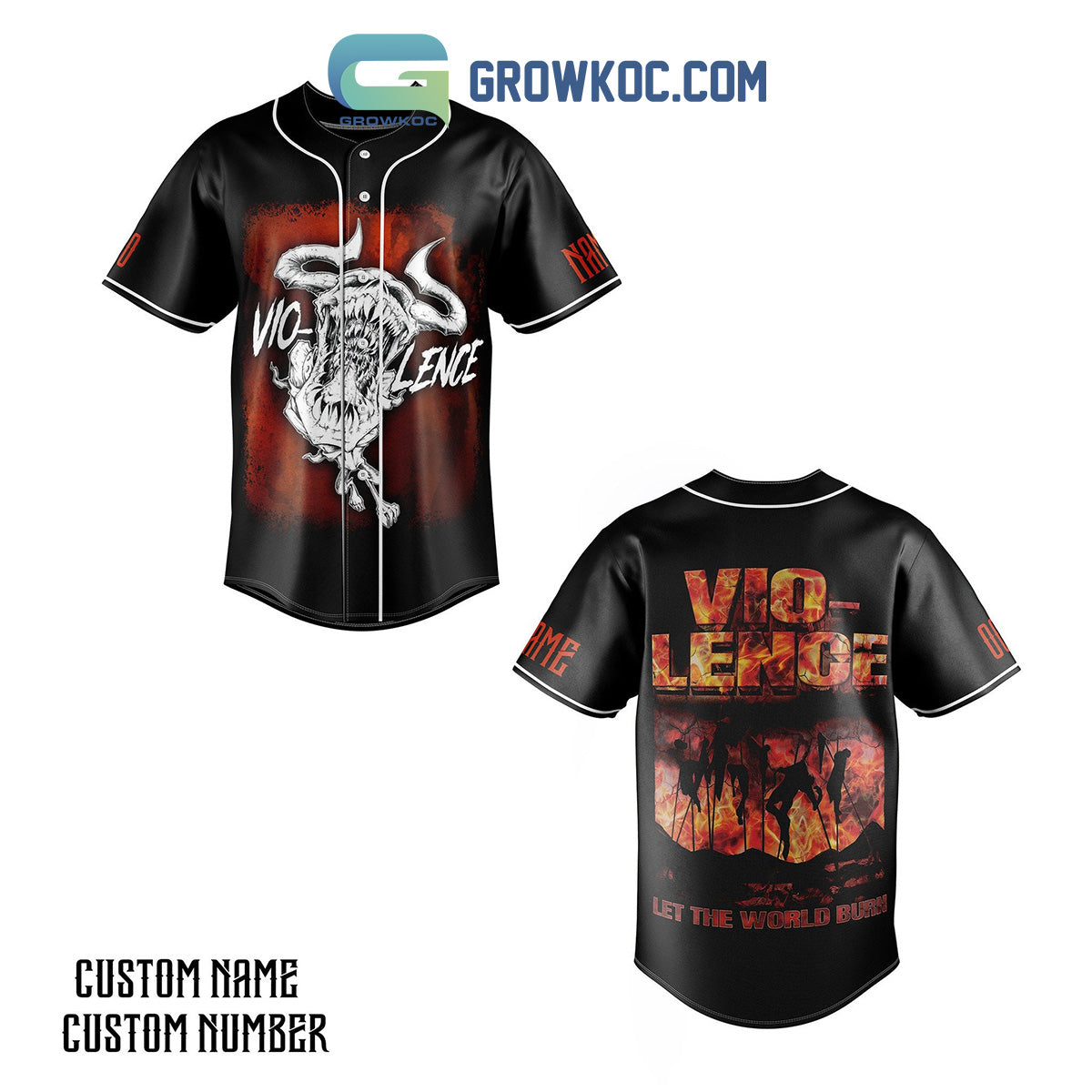 Vio-lence Let The World Burn Personalized Baseball Jersey
