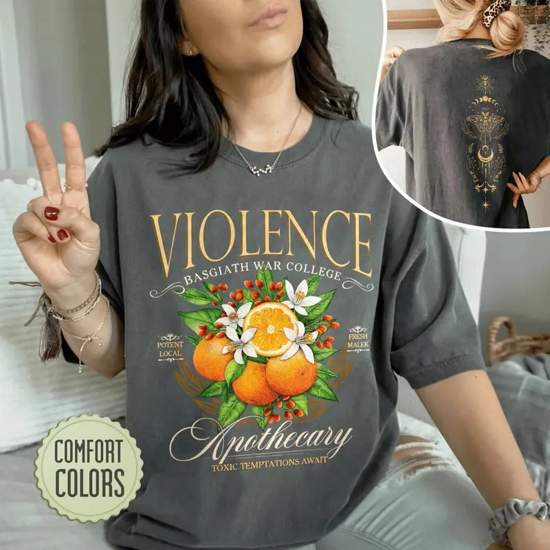 Violence Apothecary Tee Shirt, Basgiath War College Sweatshirt, Dragon Rider Fly Or Die Shirt, Riders Quadrant Sweater,...