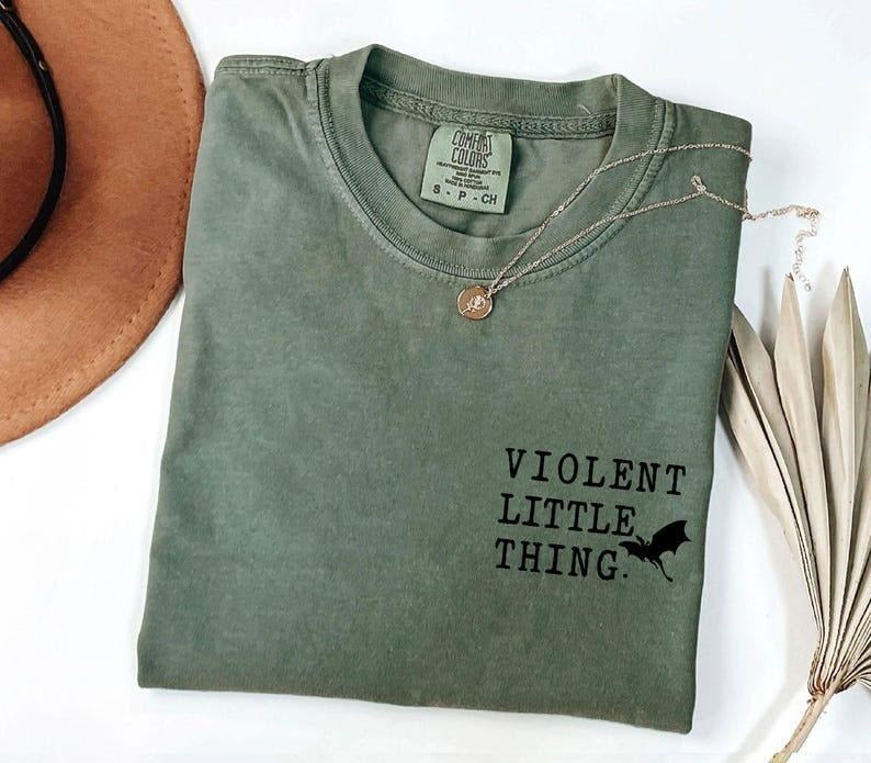 Violent Little Thing Comfort Colors Shirt, Basgiath War College Tshirt, Violet Sorrengail T-shirt, Fourth Wing Shirt,...
