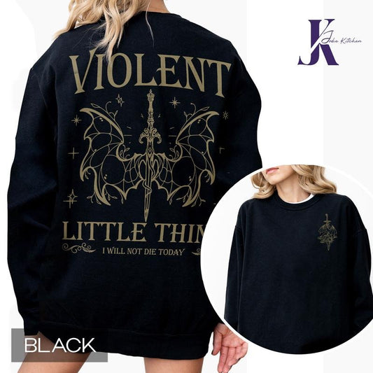 Violent Little Thing Comfort Colors Shirt, Fourth Wing Shirt, Fantasy Book Lover Gift, Dragon T Shirt, Bookish Shirt,...
