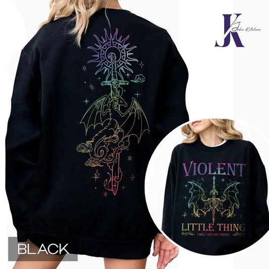 Violent Little Thing Shirt, Fourth Wing Fan Sweatshirt, Dragon Rider Sweatshirt, Book Lover Gift, Bookworm Hoodie,...