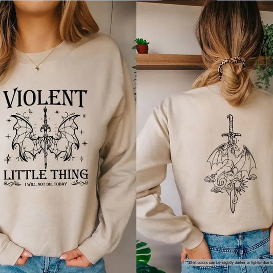 Violent Little Thing Sweatshirt, Fourth Wing Fan Sweatshirt, Book Lover Gift, Bookworm Hoodie, Bookish Sweatshirt T-Shirts