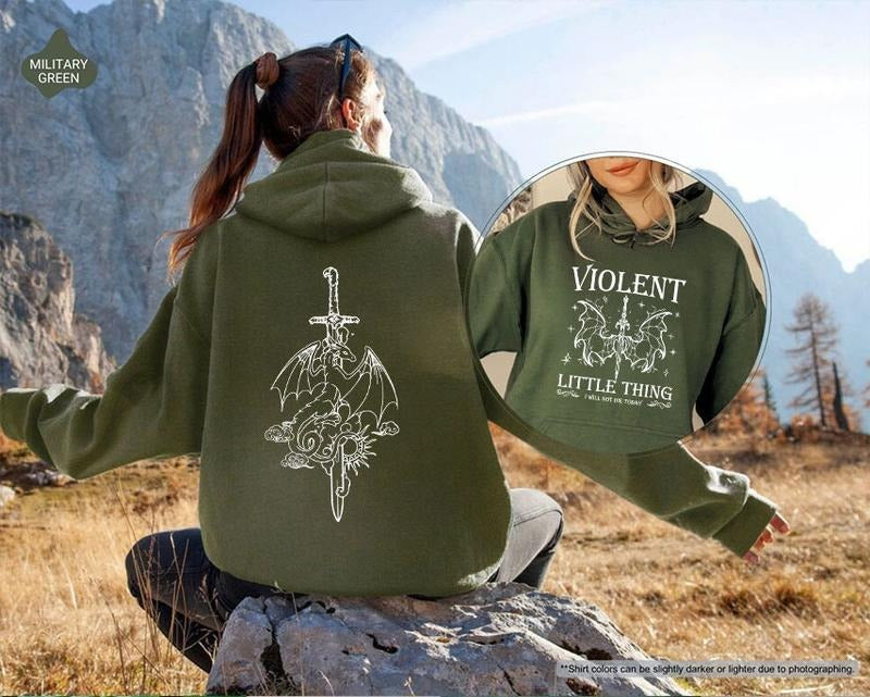 Violent Little Thing Sweatshirt, Fourth Wing Fan Sweatshirt, Dragon Rider Sweatshirt, Book Lover Gift, Bookish Sweatshirt...