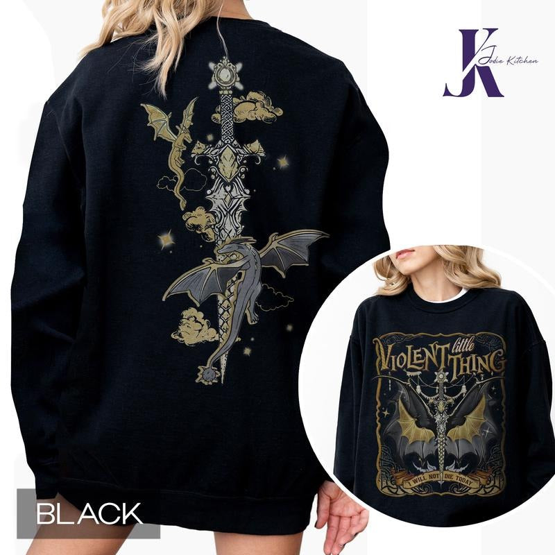 Violent Little Thing T-Shirt, Violent Little Thing Shirt, I Will Not Die Today, Basgiath War College Dragon Rider Shirt,...