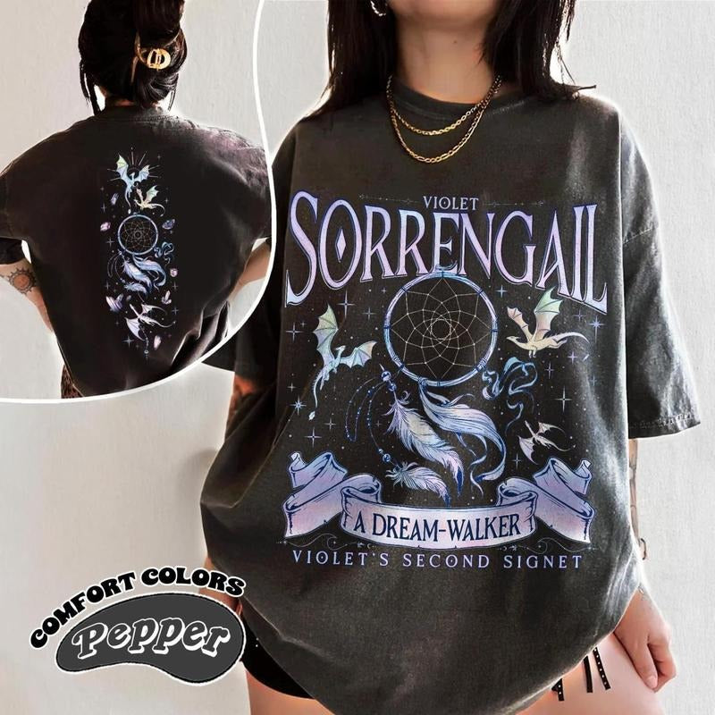 Violet Sorengail T-Shirt | Fourth Wing Series | Dragon Rider | Bookish Sweat Gift For Book | Tairn&Andarna | Onyx Storm,...