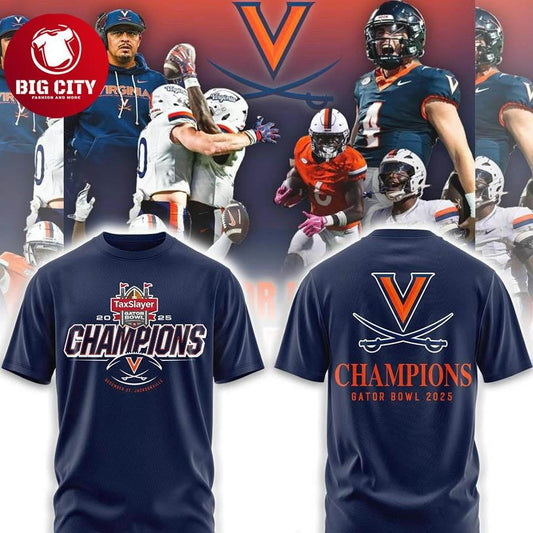 Virginia Cavaliers TaxSlayer Gator Bowl Champion 2025 Two Sided Shirt