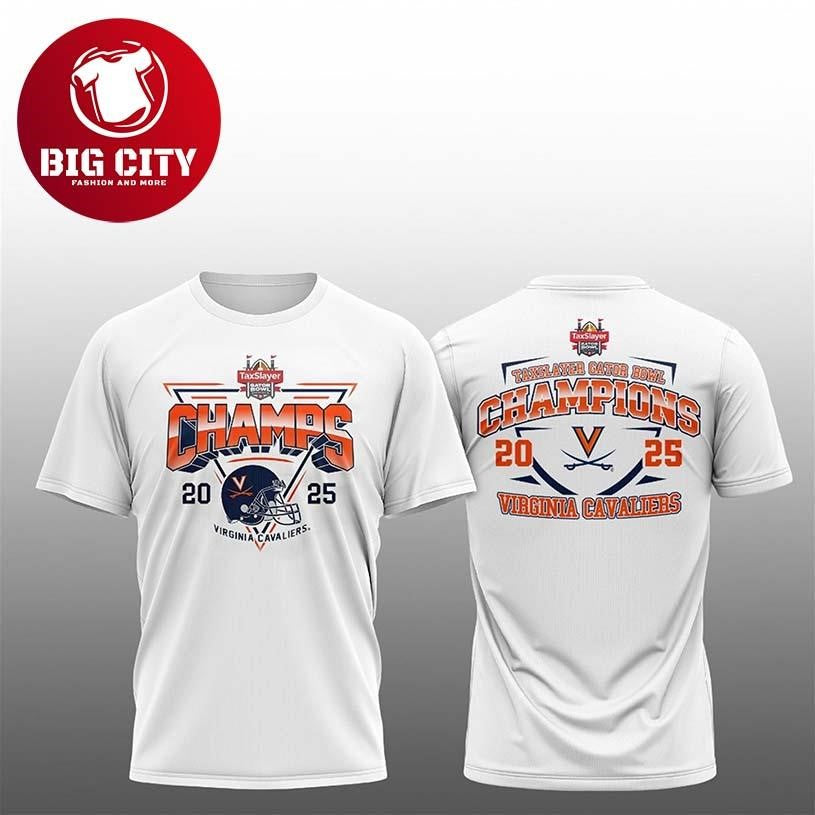 Virginia Cavaliers Taxslayer Gator Bowl Champions 2025 Two Sided Shirt