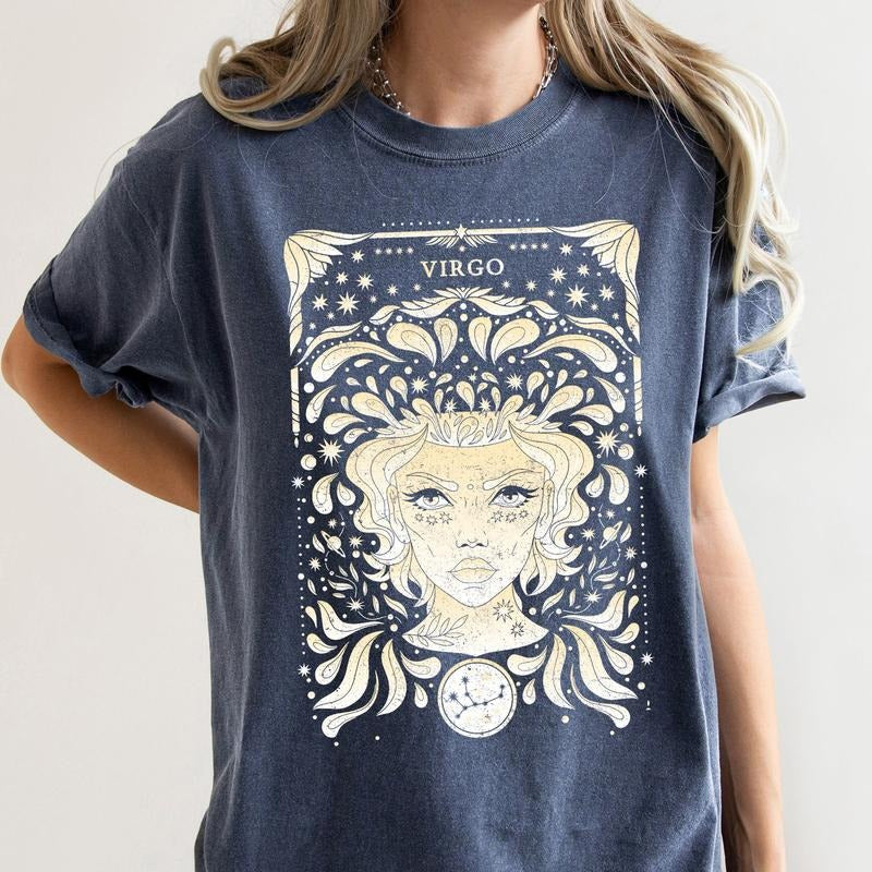 Virgo Celestial Zodiac Comfort Colors Tees, Horoscope, Astrology Hoodie, Sweatshirt | WearSparks.com
