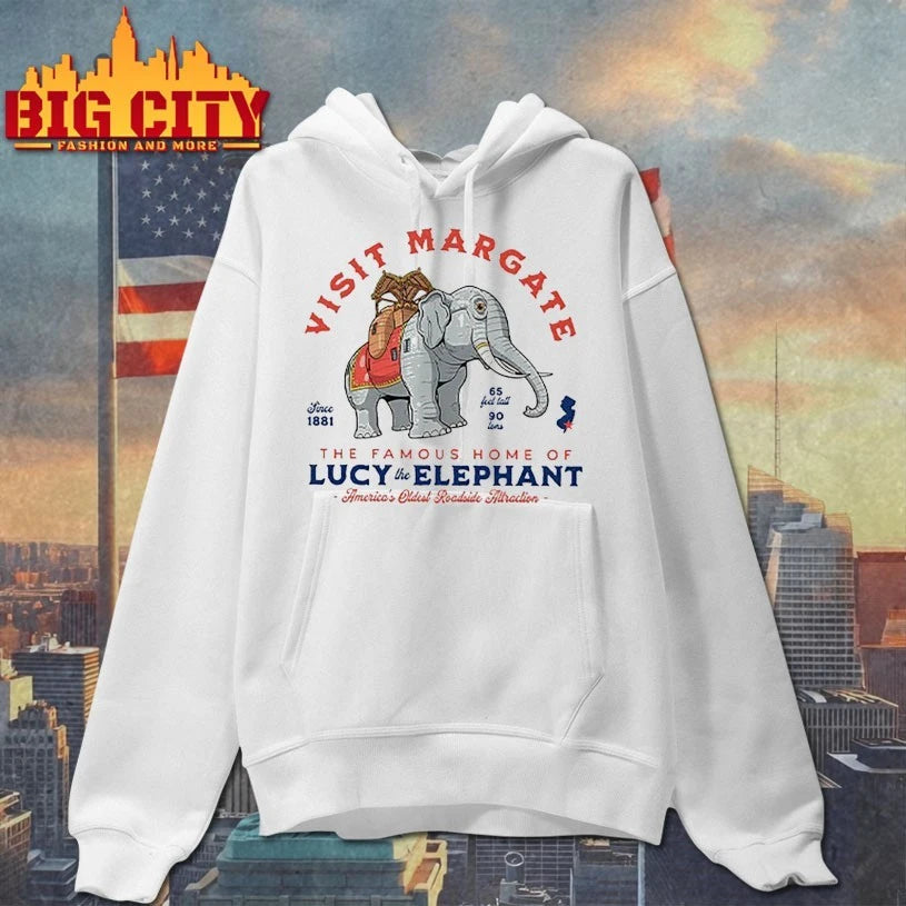 Visit Margate Since 1881 The Famous Home Of Lucy The Elephant America’s Oldest Roadside Attraction 65 Feet Tall 90 Tons shirt