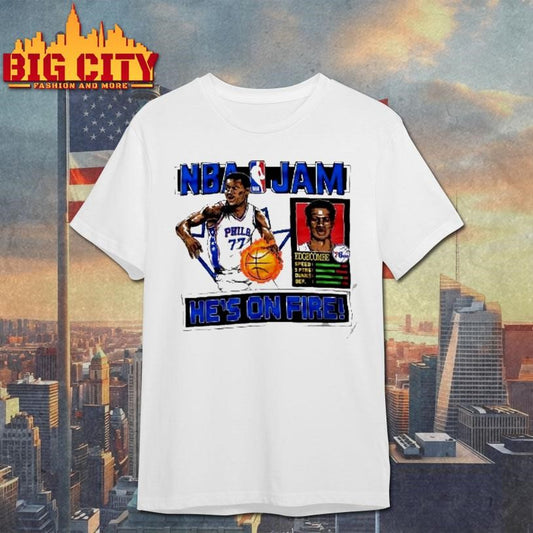 Vj Edgecombe Philadelphia 76ers Nba Jam Hes On Fire Shirt