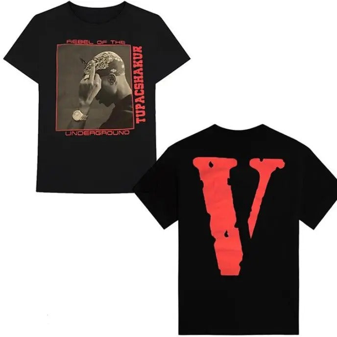 Vlone x Tupac Rebel Of The Underground Tee, Vintage Big V T-Shirt, V.lone Unisex Tee Shirt Hoodie, Sweatshirt
