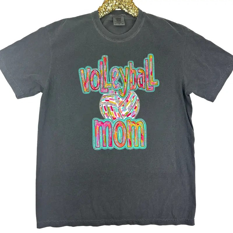 Volleyball Brushstroke Mom Comfort Colors T-Shirt Hoodie, Sweatshirt | WearSparks.com