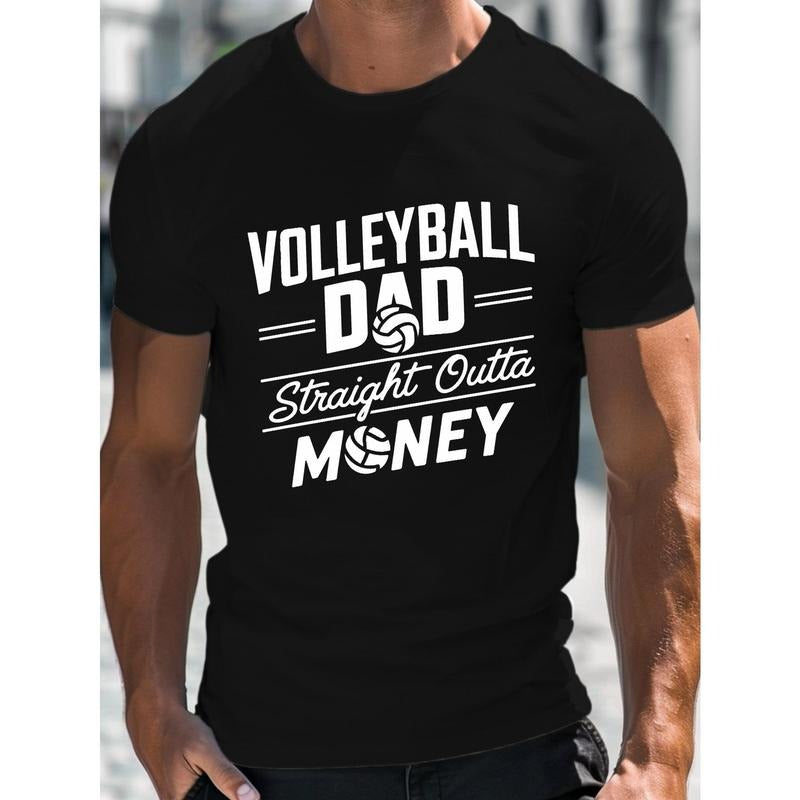 Volleyball Dad Graphic Tee - Men's Casual Cotton T-Shirt | Breathable & Soft Crew Neck, Short Sleeve, Regular Fit |...