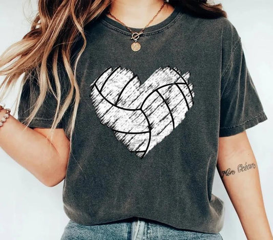 Volleyball Distressed Heart Shirt, Mothers Day T Shirt, Distressed Shirt, Volleyball Mom Tee, Volleyball Mama Gift,...