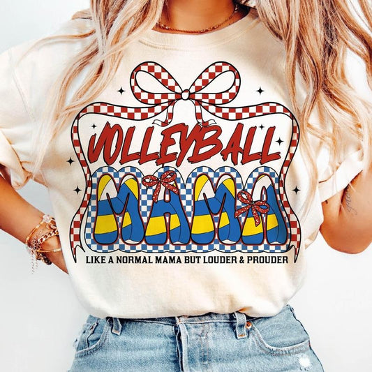Volleyball T-Shirt, Retro Volleyball Mama T-Shirt, Checkered Volleyball Mama Shirt, Sports Volleyball Season, Mother's...