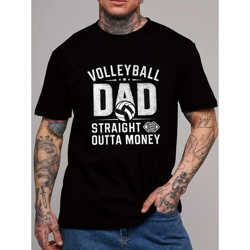 Volleyball T-shirt Printed Men's Outdoor Casual Short Sleeve T-Shirt Soft And Lightweight 220g made in usa Hoodie, Sweatshirt