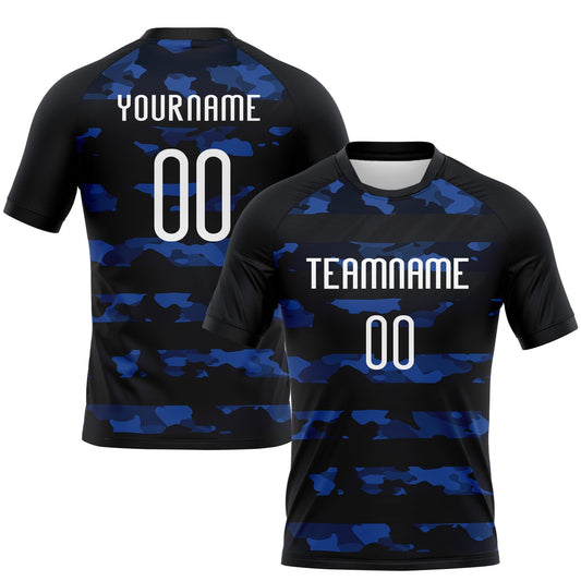 Custom Black White Camo Shape Sublimation Volleyball Uniform Jersey T-Shirts, Hoodie, Sweatshirt | WearSparks.com (Image 1)