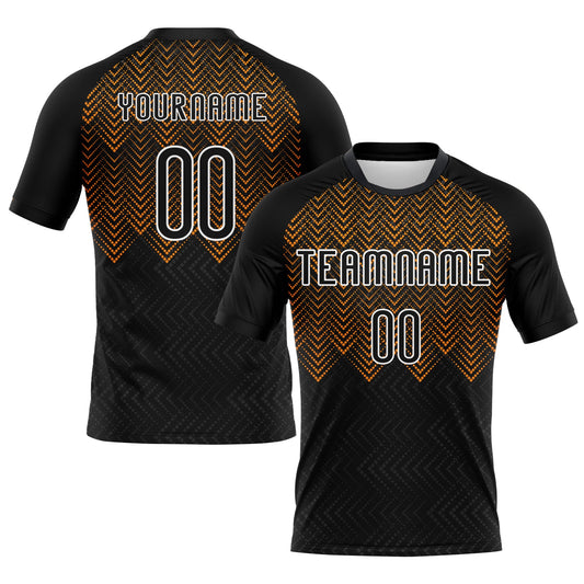 Custom Black Bay Orange-White Geometric Shape Sublimation Volleyball Uniform Jersey T-Shirts, Hoodie, Sweatshirt (Image 1)