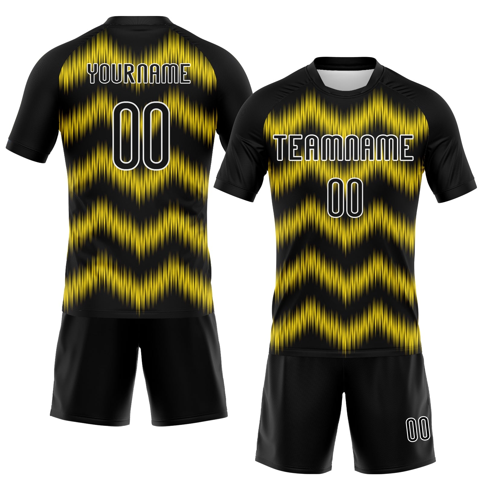 Custom Black Gold-White Zigzag Sublimation Volleyball Uniform Jersey T-Shirts, Hoodie, Sweatshirt | WearSparks.com (Image 2)
