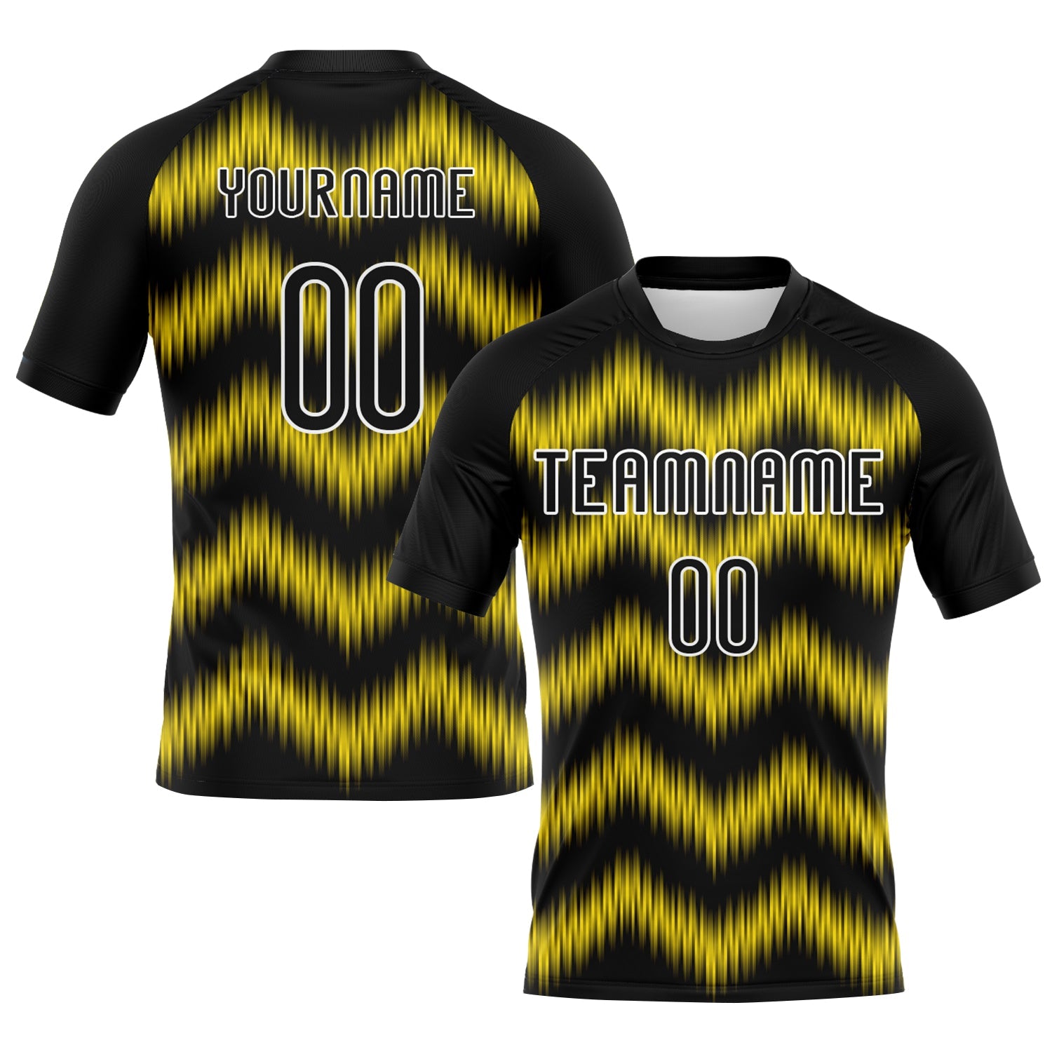 Custom Black Gold-White Zigzag Sublimation Volleyball Uniform Jersey T-Shirts, Hoodie, Sweatshirt | WearSparks.com (Image 1)