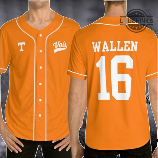 Vols Baseball Jersey Wallen 16 Shirt Morgan Wallen Shirts Country Music Shirt Gift For Fan Tennessee Vols Baseball Jersey Mlb Tennessee Volunteers Baseball Uniform