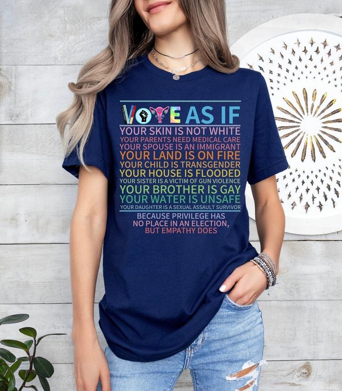 Vote As If tshirt, Register Tee, Election Shirt, Voting Tee, Pro Choice Gift, Roe V Wade Shirt, Unisex T-Shirt, Short...