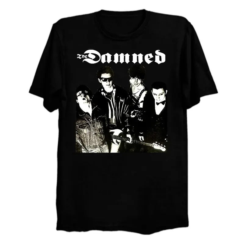 Vtg The Damned Band Live In Concert Cotton Black All Size Tee Shirt Hoodie, Sweatshirt | WearSparks.com