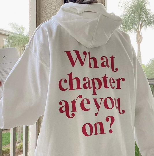 WHAT CHAPTER ARE YOU ON HOODIE (Casual Cotton Unisex Oversized Hoodie Christmas Gift Positive Hoodie) Menswear Pullover...