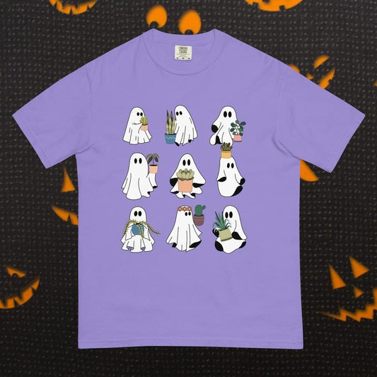 WOMENS GRAPHIC TEES, WOMEN'S READING SHIRT, GHOSTS plants SHIRT (COMFORT COLORS T-SHIRT, CASUAL SHIRT UNISEX, HALLOWEEN...