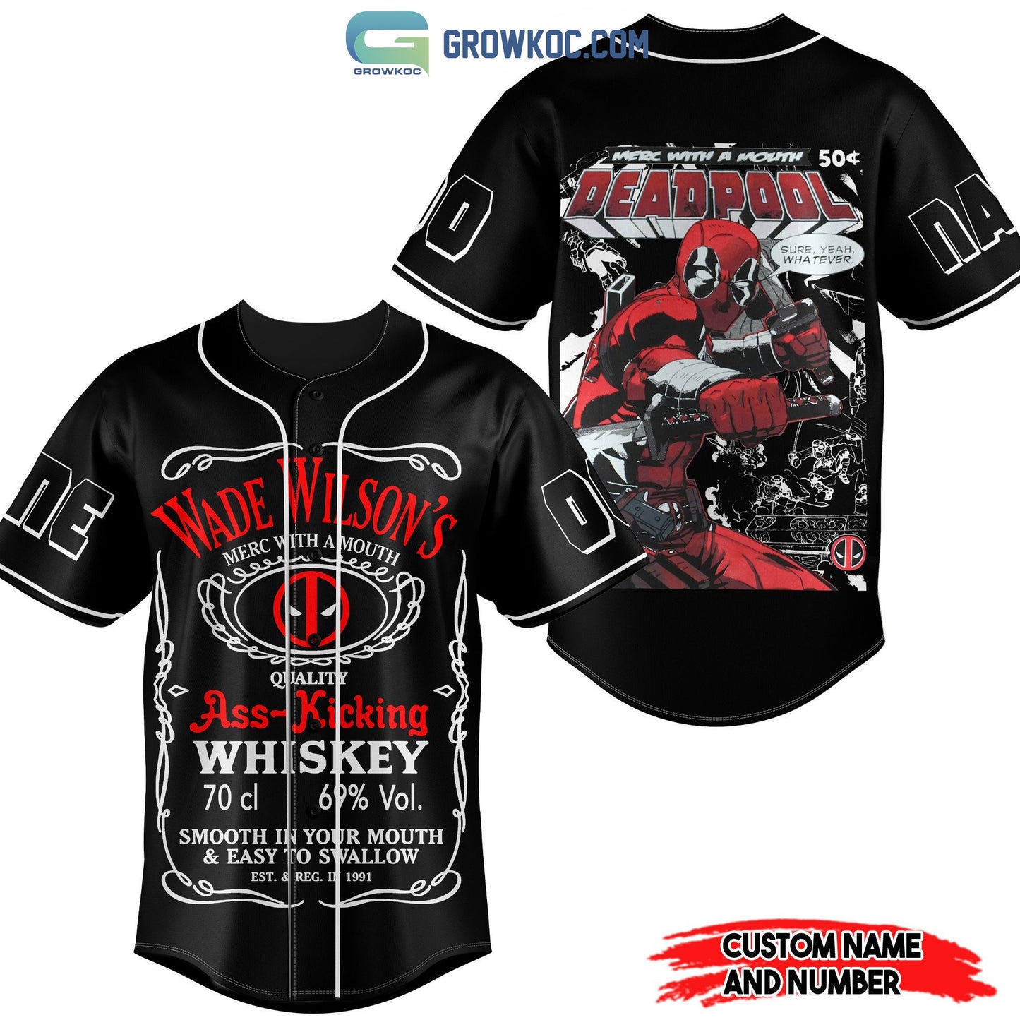 Wade Wilson’s Merc With A Mouth Deadpool Personalized Baseball Jersey