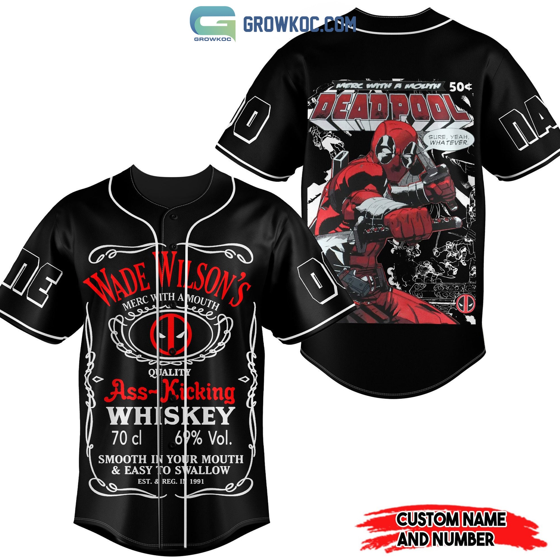 Wade Wilson’s Merc With A Mouth Deadpool Personalized Baseball Jersey