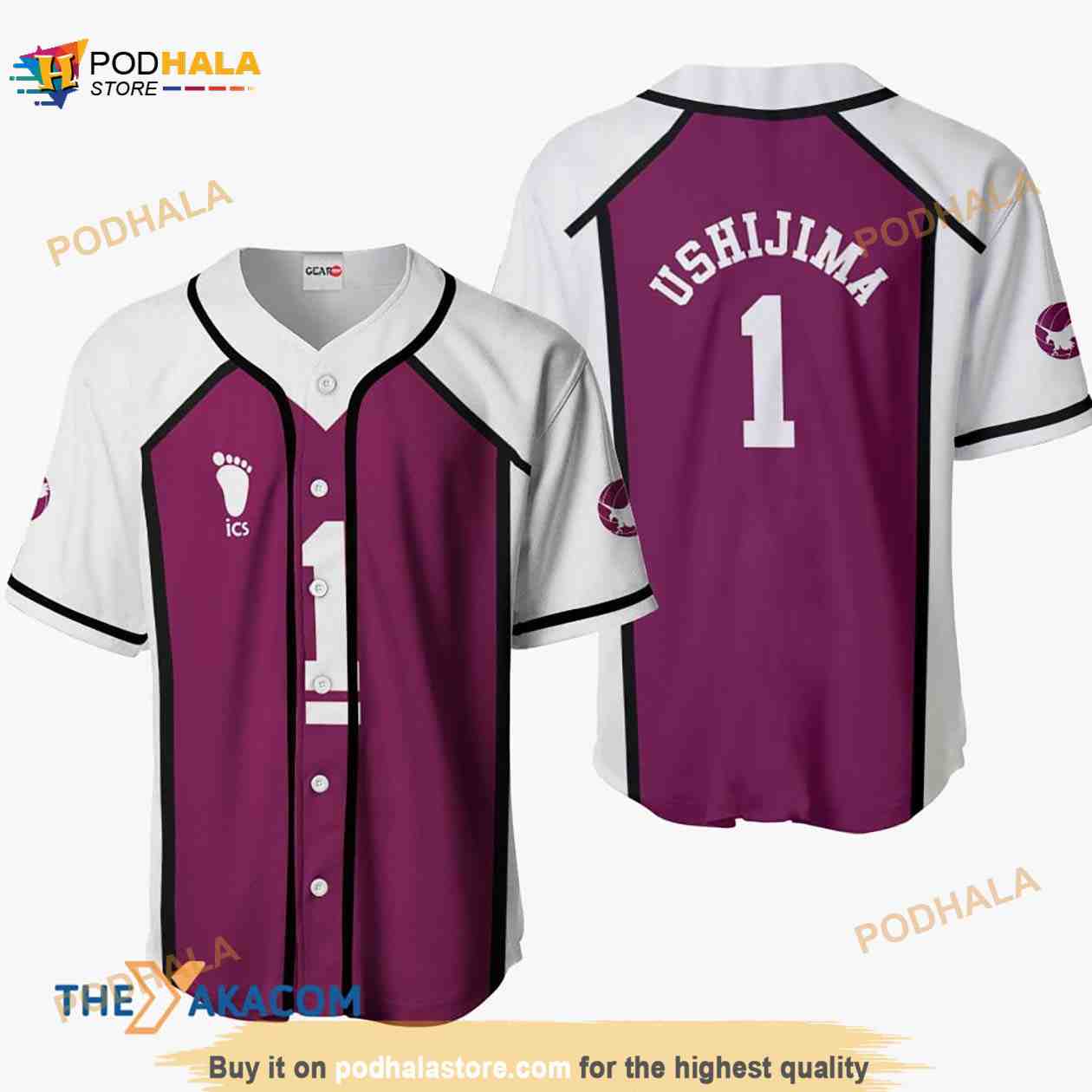 Wakatoshi Ushijima Haikyuu Anime Costume 3D Baseball Jersey Shirt