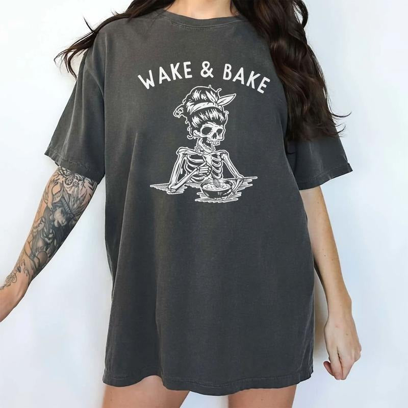 Wake And Bake Mama Shirt, Funny Sourdough Tee, Funny Baker Graphic Tee Women, Mommy Baker Shirt, Baking T-shirt Hoodie,...