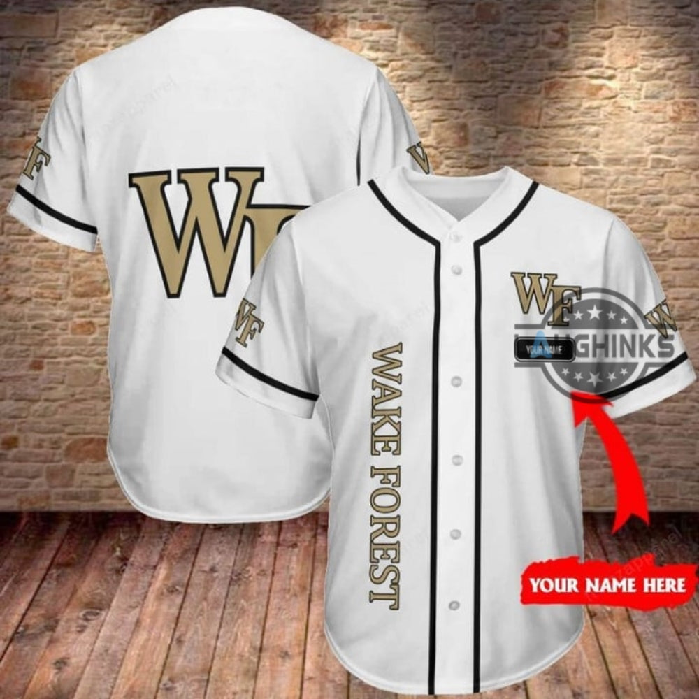 Wake Forest Baseball Jersey All Over Printed Wake Forest Demon Deacons Baseball Uniform Custom Name Wf Unisex Jersey Shirts For Men Women NEW