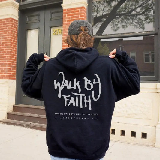 Walk By Faith 2 Corinthians 5:7 Aesthetic Christian Streetwear Bible Verse Hoodie Jesus Hoodies Christian Apparel Church...