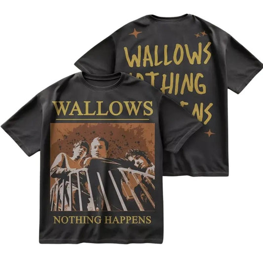 Wallows Shirt two sides, wallows merch, dylan minnette, braeden lemasters, , Wallows nothing happens unisex T-shirt...