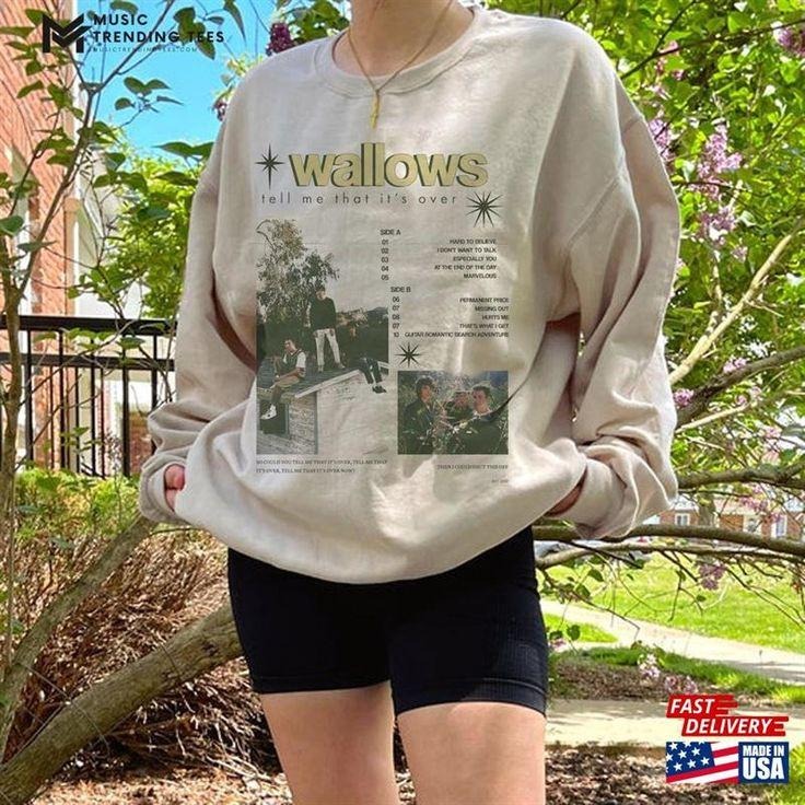 Wallows Tell Me That It's Over Tracklist Sweatshirt Aesthetic Sweatshirt T-Shirts, Hoodie | WearSparks.com