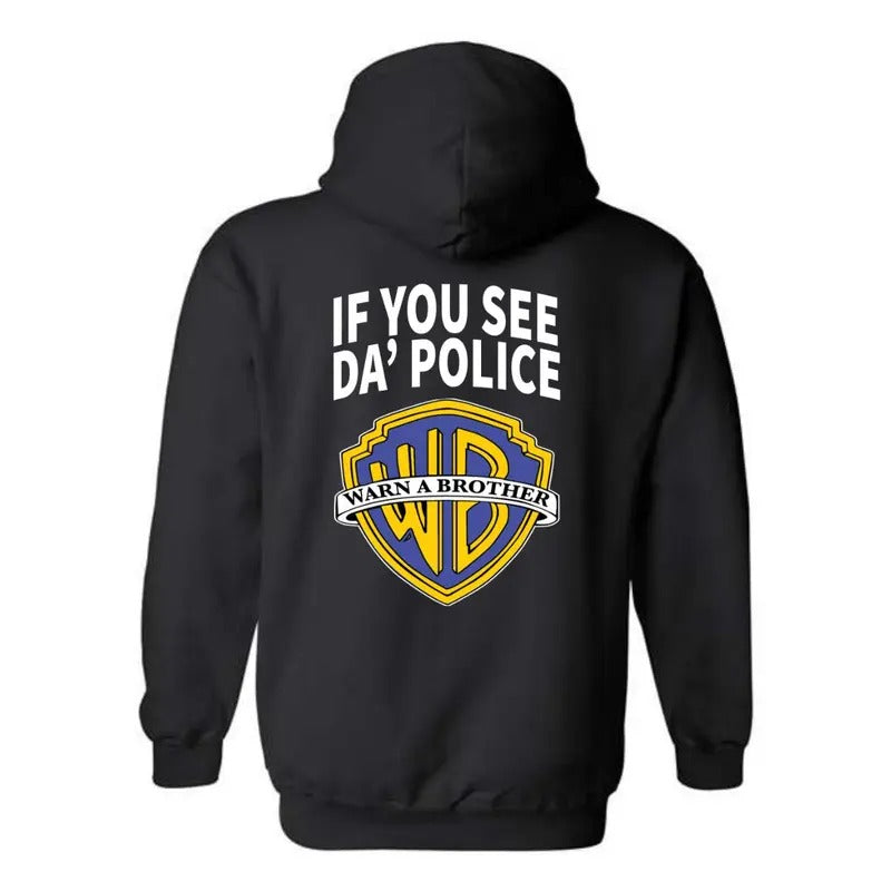 "Warn A Brother" sweatshirt - Playful Pop Culture Twist on Iconic Logo Menswear Sweaters, sweatshirt hot trend Classic...