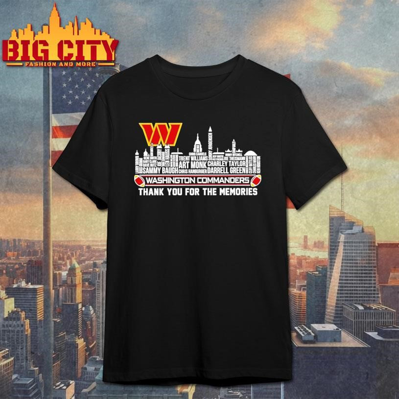 Washington Commanders Players Names Skyline Thank You For The Memories Shirt