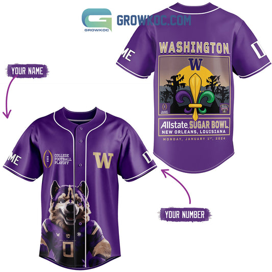 Washington Huskies Allstate Sugar Bowl Personalized Baseball Jersey