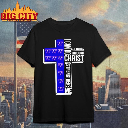 Washington Huskies Womens Basketball I Can All Things Do Through Christ Who Strengthens Me Shirt