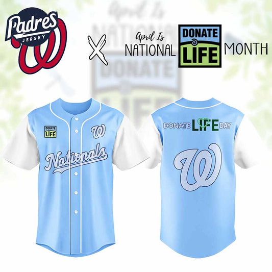 Washington Nationals MLB x Donate Life Month Personalized Baseball Jersey Outfit - Padres Jersey Oasis: Elevate Your...