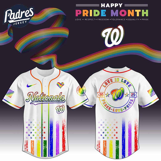 Washington Nationals MLB x Happy Pride Month Baseball Jersey - Padres Jersey Oasis: Elevate Your Baseball Style... (Image 1)