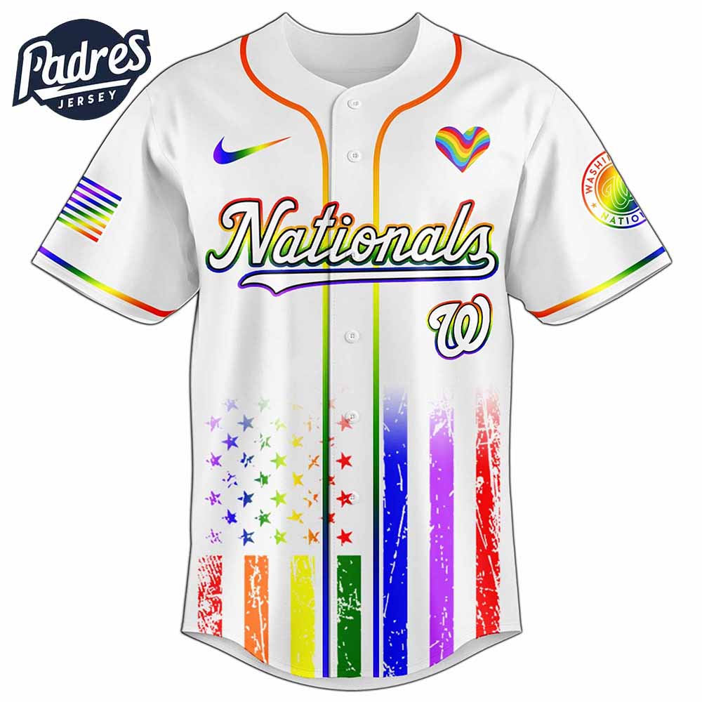 Washington Nationals MLB x Happy Pride Month Baseball Jersey - Padres Jersey Oasis: Elevate Your Baseball Style... (Image 2)
