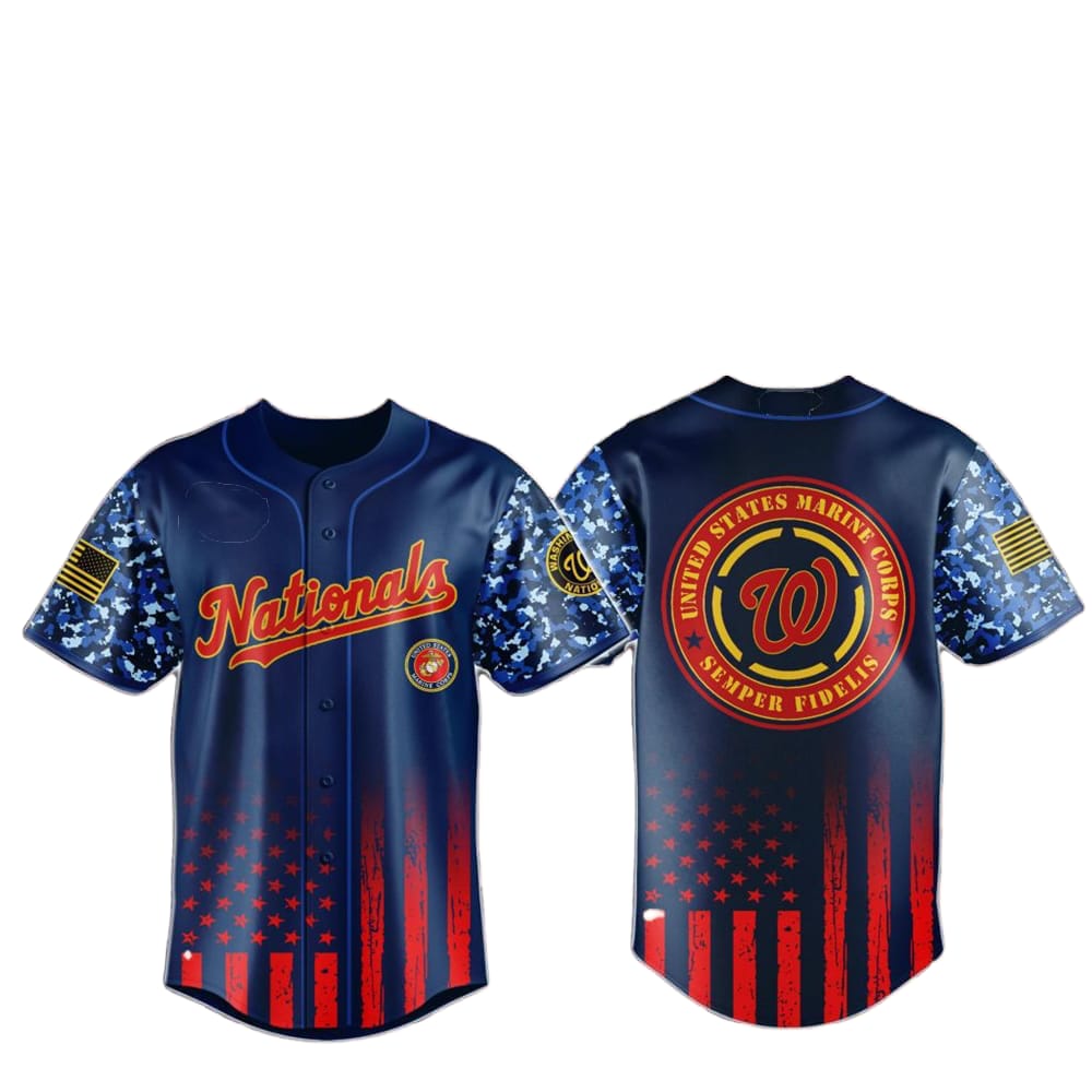 Washington Nationals Marine Corps Military Appreciation Baseball Jersey 2025 - Grishko.com T-Shirts, Hoodie, Sweatshirt
