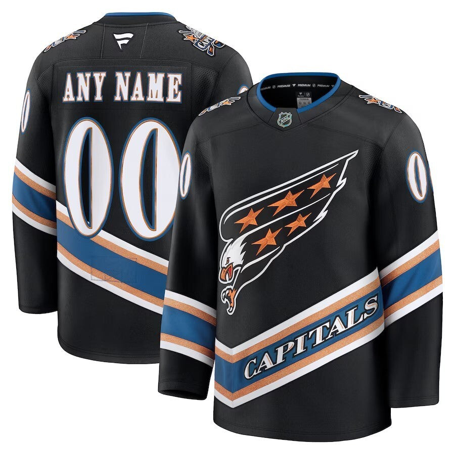 Washington Capitals Fanatics Alternate 50th Anniversary Premium Custom Jersey - Black