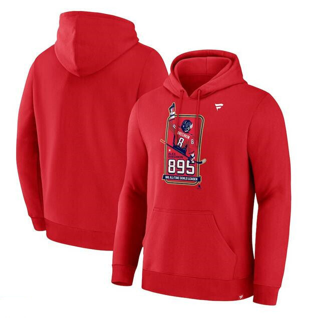 Washington Capitals Red All-Time Leading Goal Scorer 895 Logo Pullover Hoodie