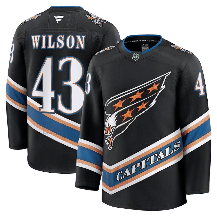 Washington Capitals #43 Tom Wilson Alternate 50th Anniversary Premium Jersey - Black